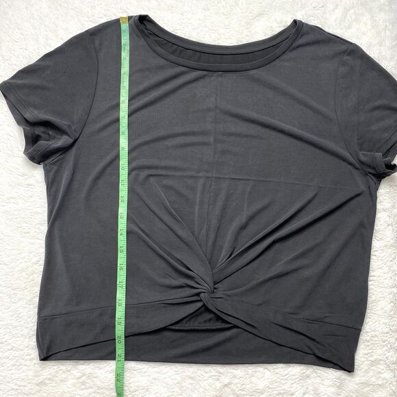 ZYIA Swirl In The Front Black Tee in Black Size XXL 2X Womens Top Short Sleeve - Picture 9 of 10